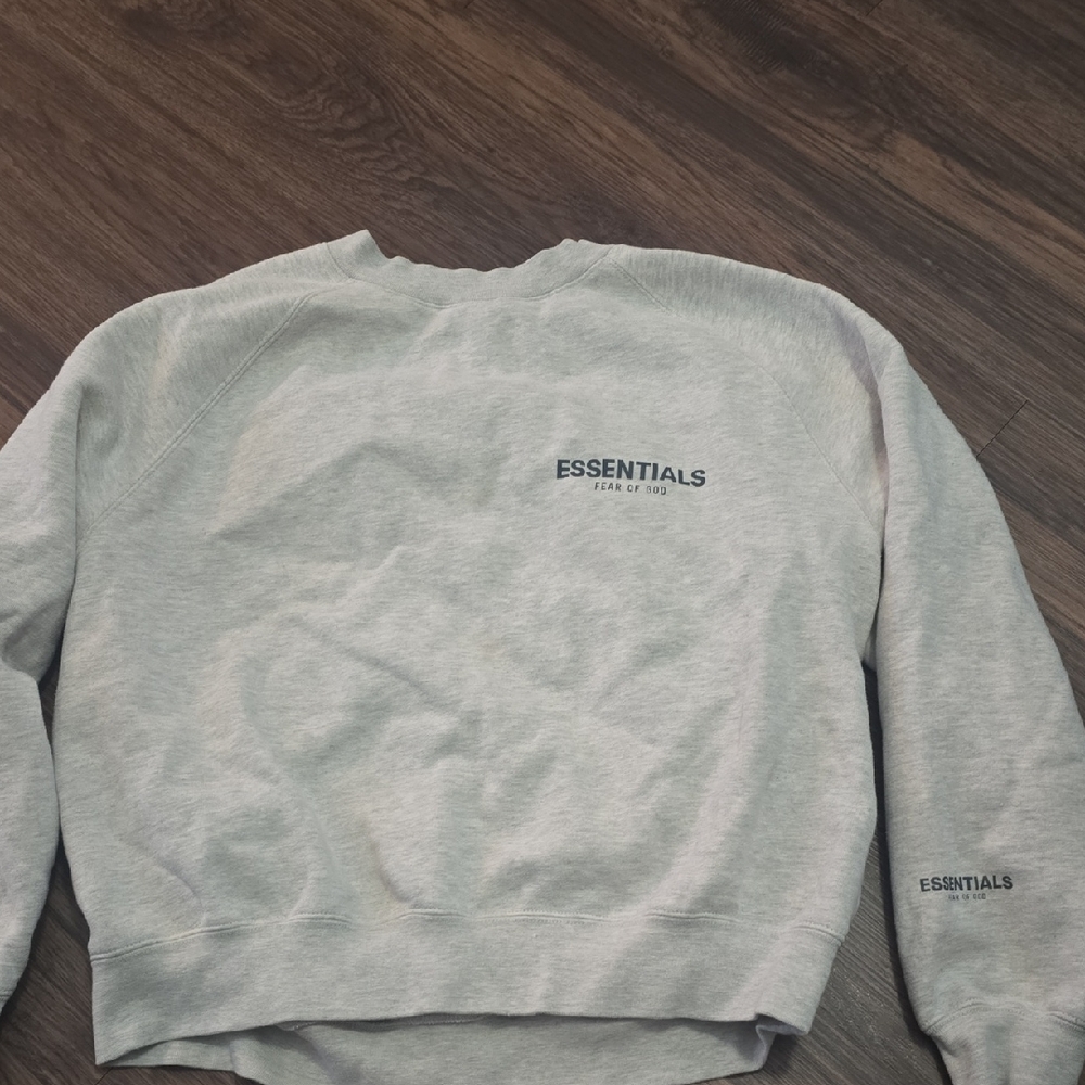 Essentials Light Gray Crewneck Sweater